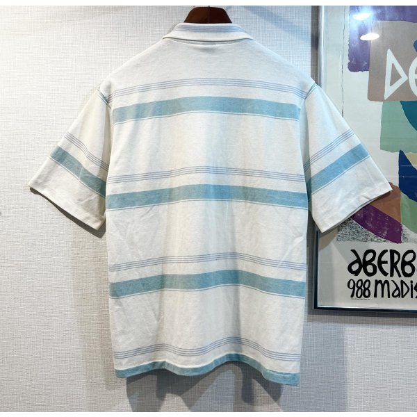 画像3: 【USA製】【GRAND SLAM by munsingwear】【マンシングウェア】【白x水色】ボーダー【ポロシャツ】【サイズＬ】 