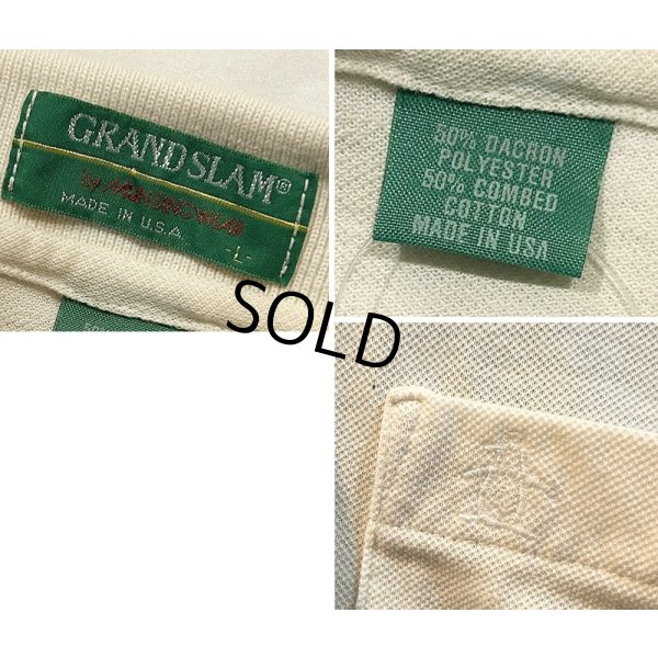 画像2: 【USA製】【GRAND SLAM by munsingwear】【マンシングウェア】【白x水色】ボーダー【ポロシャツ】【サイズＬ】 