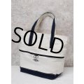 【USA製】【ビンテージ】【KKA】【白ｘ紺】【キャンバス】【トートバッグ】 