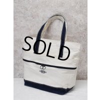 【USA製】【ビンテージ】【KKA】【白ｘ紺】【キャンバス】【トートバッグ】 