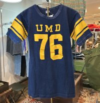 【70's】【USA製】【ビンテージ】【チャンピオン】【Champion】UMD 76【紺ｘ黄色】【Tシャツ】【サイズM】 