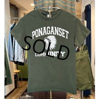 ビンテージ【GILDAN】【ギルダン】PONAGANSET~【インディアンヘッド】緑【モスグリーン】【Tシャツ】【サイズS】 