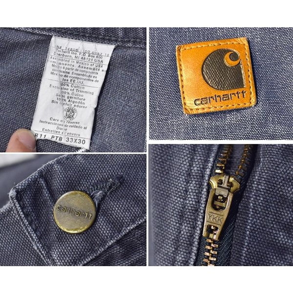 画像3: 【ビンテージ】【カーハート】【carhartt】【ブルーグレー】ワークパンツ【ペインターパンツ】【33ｘ30】 