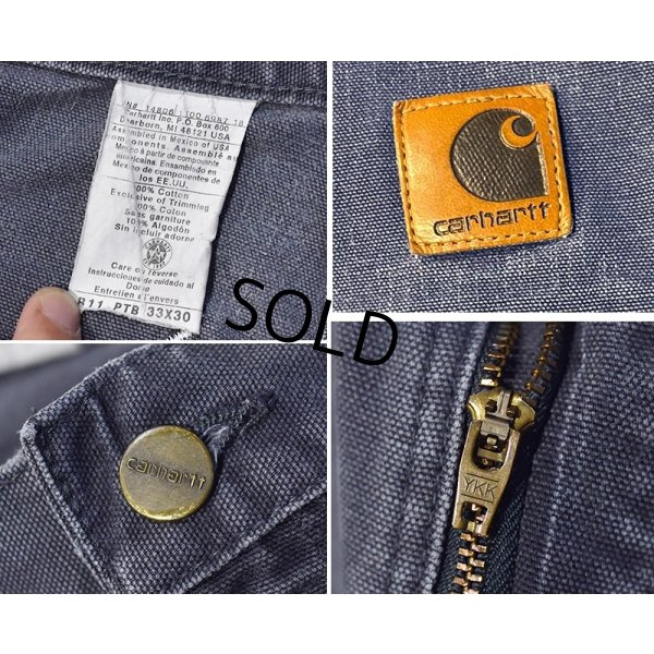 画像3: 【ビンテージ】【カーハート】【carhartt】【ブルーグレー】ワークパンツ【ペインターパンツ】【33ｘ30】 