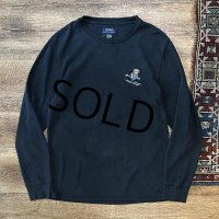 【ビンテージ】【POLO RALPH LAUREN】【ラルフローレン】ポロベアー 【黒】ブラック ロンT【サーマルロンT】【サイズL】 