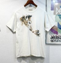 ビンテージ【THE MOUNTAIN】親子キリン クリーブランド メトロパーク動物園【クリーム色】Tシャツ【サイズM】 