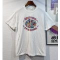 ほぼ未使用 80's【USA製】KUTZTOWN【ビンテージ】【クリーム色】【鳥と花】プリント【Tシャツ】【サイズＬ】 