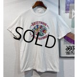 ほぼ未使用 80's【USA製】KUTZTOWN【ビンテージ】【クリーム色】【鳥と花】プリント【Tシャツ】【サイズＬ】 