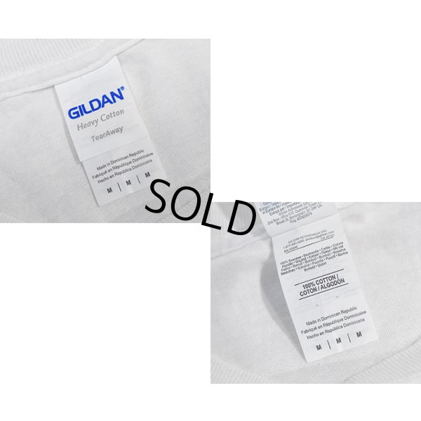 画像2: ビンテージ【GILDAN】ギルダン【白】【さやえんどう】【イラストプリント】Tシャツ【サイズＭ】 