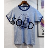 80's~【ビンテージ】【USA製】【belchertown MA】【霜降りブルー】【リンガーTシャツ】【サイズＭ】  