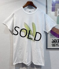ビンテージ【GILDAN】ギルダン【白】【さやえんどう】【イラストプリント】Tシャツ【サイズＭ】 