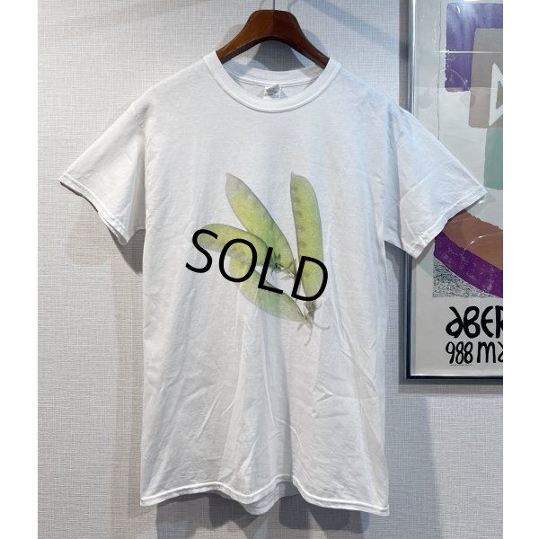 画像1: ビンテージ【GILDAN】ギルダン【白】【さやえんどう】【イラストプリント】Tシャツ【サイズＭ】 