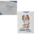 画像2: 80's~【ビンテージ】【USA製】【You can’t drink~】【ウサギ】【Quiky】Nesquik ネスクイック 白ｘ水色リブ【リンガーTシャツ】【サイズＬ】 <br> (2)