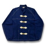 デッドストック【60's】【ビンテージ】【ヴァンヒューゼン】【VAN HEUSEN】【紺地】【クリップ】【ブルゾン】【サイズM】 