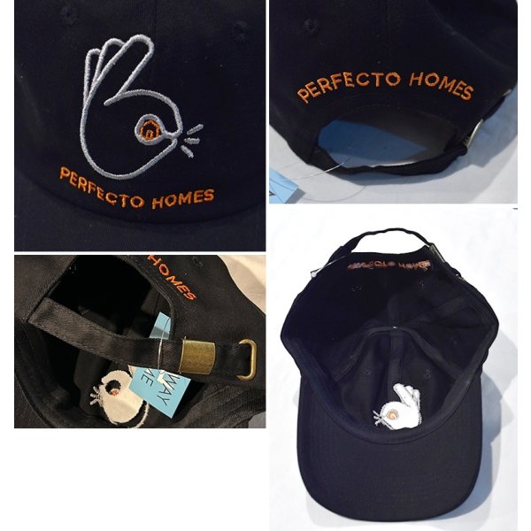 画像2: 【デッドストック】ビンテージ【PERFECTO HOMES】【黒】【ベースボールキャップ】  
