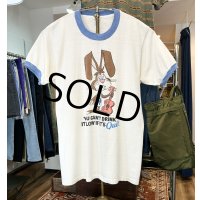 80's~【ビンテージ】【USA製】【You can’t drink~】【ウサギ】【Quiky】Nesquik ネスクイック 白ｘ水色リブ【リンガーTシャツ】【サイズＬ】  