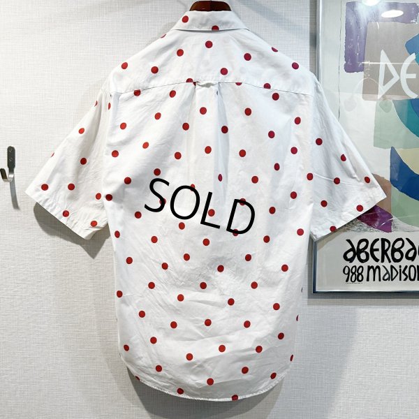 画像3: 【ビンテージ】ペリー・エリス【PERRY ELLIS】【白ｘ赤】ドット柄【コットン半袖シャツ】サイズＭ 