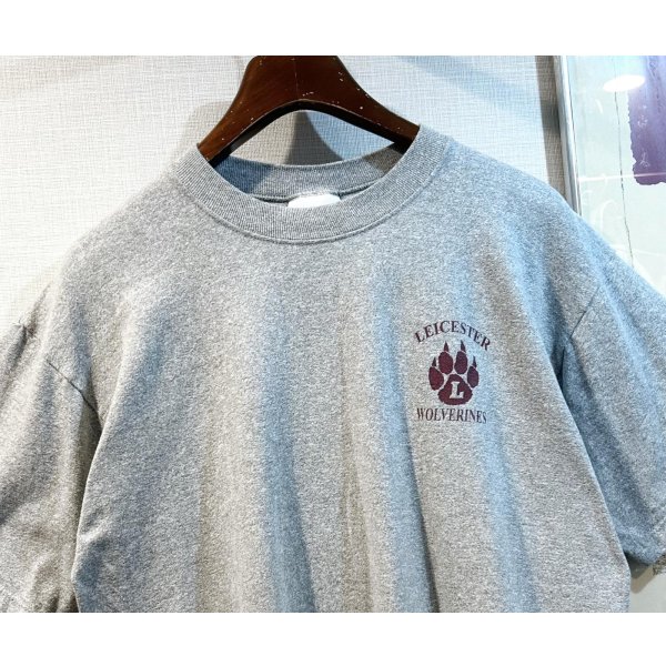 画像1: 90’s〜【USA製】【ビンテージ】identity sportswear【LEICESTER WOLVERINES】霜降りグレー【Tシャツ】【サイズXL】 