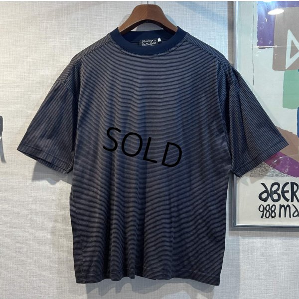 画像1: 【イタリー製】【ビンテージ】【Pier Luigi】【紺ｘブラウン】【ボーダー】【Ｔシャツ】【サイズM程度】 