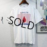 程度良好!! ビンテージ【DELTA】BLOOD DONOR レッドクロス 赤ｘ青プリント 白Tシャツ サイズＬ  