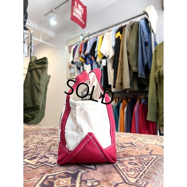 画像5: 90’s【ビンテージ】USA製【L.L.bean】エルエルビーン【ツリー刺繍】【生成りｘ赤】【キャンバス】【ミニミニトートバッグ】【ビーントート】 