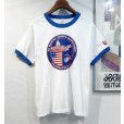 画像1:  デッドストック 80's【USA製】スクリーンスターズ【ビンテージ】【USMC】白ｘ青【リンガーTシャツ】【サイズＬ】<br> (1)