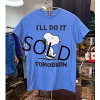【ピーナッツ】【PEANUTS】スヌーピー I'LL DO IT TOMORROW【青】【Tシャツ】サイズS 
