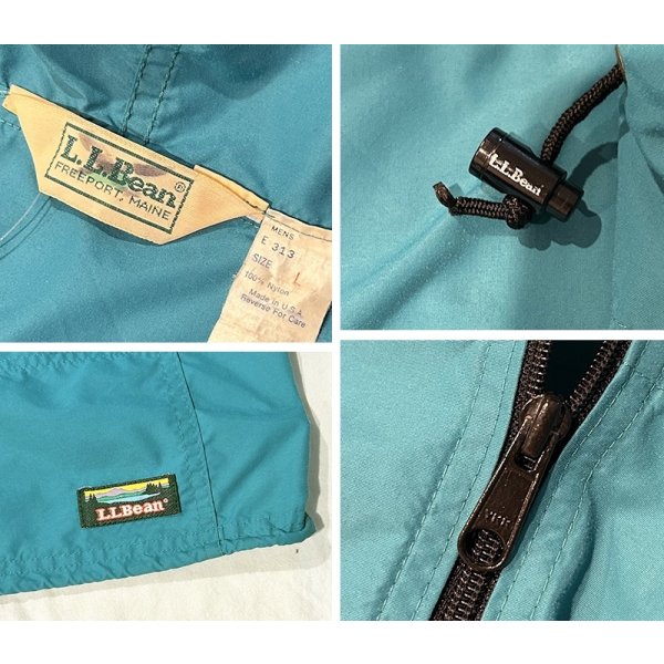 画像2: 80's~【USA製】ビンテージ【L.L.Bean】【ＬＬビーン】エメラルドブルー【アノラックパーカー】サイズL 
