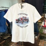 90's【USA製】ビンテージ【SCREEN STARS】スクリーンスターズ シングルステッチ【FIREFIGHTERS】消防車【白】【Tシャツ】【サイズM】 