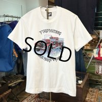 90's【USA製】ビンテージ【SCREEN STARS】スクリーンスターズ シングルステッチ【FIREFIGHTERS】消防車【白】【Tシャツ】【サイズM】 