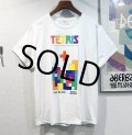 程度良好!!【ビンテージ】ヘインズ【hanes】アメリカンレッドクロスｘテトリス【白】【Ｔシャツ】【サイズL】 