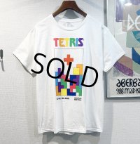程度良好!!【ビンテージ】ヘインズ【hanes】アメリカンレッドクロスｘテトリス【白】【Ｔシャツ】【サイズL】 