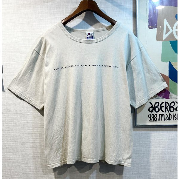 画像1: 【90's〜】【USA製】【ビンテージ】【チャンピオン】【Champion】【UNIVERSITY OF MINNESOTA】【ベージュ】【Tシャツ】【サイズXL】 