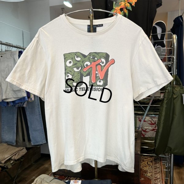 画像1: 【ビンテージ】【MTV】エムティーヴィー【クリームｘ緑ロゴ】【コットンTシャツ】【サイズＸＸＬ】 