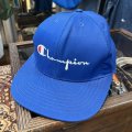 90’s【USA製】【ビンテージ】Champion【チャンピオン】【青】ロゴ刺繍【ベースボールキャップ】 