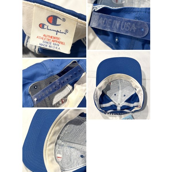 画像2: 90’s【USA製】【ビンテージ】Champion【チャンピオン】【青】ロゴ刺繍【ベースボールキャップ】 