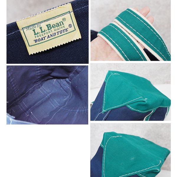 画像2: 80's【程度良好】【ビンテージ】ＬＬビーン【L.L.bean】紺×緑ｘ白【デラックストートバッグ】 