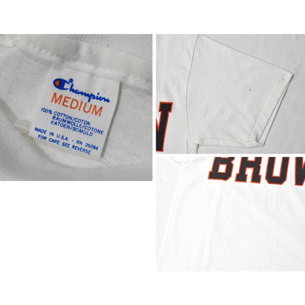 画像2: デッドストック【90’ｓ】【USA製】【ビンテージ】チャンピオン【BROWN】白【Ｔシャツ】【サイズM】 