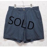 90’s~【POLO GOLF】【ポロゴルフ】【POLO RALPH LAUREN】オールドラルフローレン【ネイビー×緑】【チェック柄】【ショートパンツ】【短パン】【コットンショーツ】【W34】 
