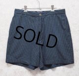 90’s~【POLO GOLF】【ポロゴルフ】【POLO RALPH LAUREN】オールドラルフローレン【ネイビー×緑】【チェック柄】【ショートパンツ】【短パン】【コットンショーツ】【W34】 