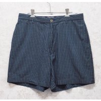90’s~【POLO GOLF】【ポロゴルフ】【POLO RALPH LAUREN】オールドラルフローレン【ネイビー×緑】【チェック柄】【ショートパンツ】【短パン】【コットンショーツ】【W34】 