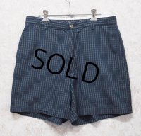 90’s~【POLO GOLF】【ポロゴルフ】【POLO RALPH LAUREN】オールドラルフローレン【ネイビー×緑】【チェック柄】【ショートパンツ】【短パン】【コットンショーツ】【W34】 