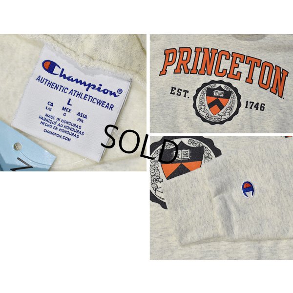 画像2: ビンテージ【チャンピオン】【Champion】【PRINCETON】プリンストン大学 カレッジロゴ【オートミールｘオレンジプリント】【パーカー】【サイズL】 