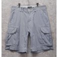 画像1: 【RALPH LAUREN】【ラルフローレン】白×水色【ストライプ】【シアサッカーパンツ】【カーゴショーツ】半ズボン【短パン】【W33】<br> (1)