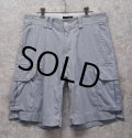 【RALPH LAUREN】【ラルフローレン】白×水色【ストライプ】【シアサッカーパンツ】【カーゴショーツ】半ズボン【短パン】【W33】 