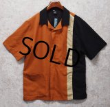 90's【USA製】【ビンテージ】【JH UNIFORM】【オレンジ×黒×ベージュ】【半袖シャツジャケット】半袖開襟シャツ【サイズM】  