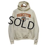 ビンテージ【チャンピオン】【Champion】【PRINCETON】プリンストン大学 カレッジロゴ【オートミールｘオレンジプリント】【パーカー】【サイズL】 
