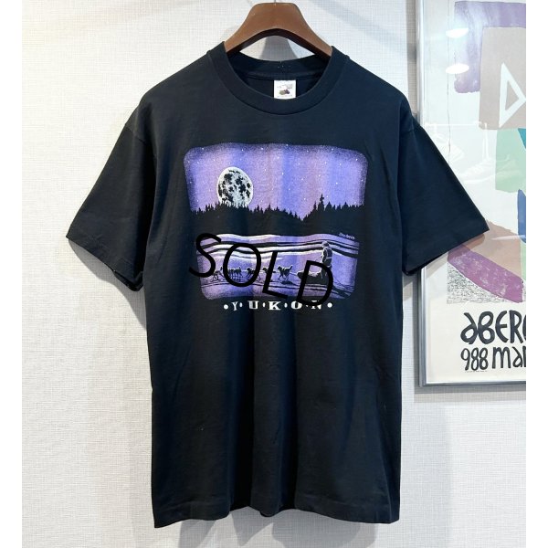 画像1: 【90's~】ビンテージ【FRUIT OF THE LOOM】【フルーツオブザルーム】YUKON【犬ぞり】月夜【 Tシャツ】【サイズL】