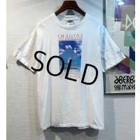 90's 【USA製】ビンテージ【ONEITA】オニータ【IMAGINE POSSIBILITIES】空プリント バックプリント付き【白】 Tシャツ 【サイズXL】 