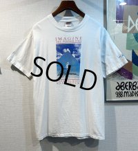 90's 【USA製】ビンテージ【ONEITA】オニータ【IMAGINE POSSIBILITIES】空プリント バックプリント付き【白】 Tシャツ 【サイズXL】 